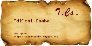 Técsi Csaba névjegykártya