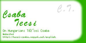csaba tecsi business card